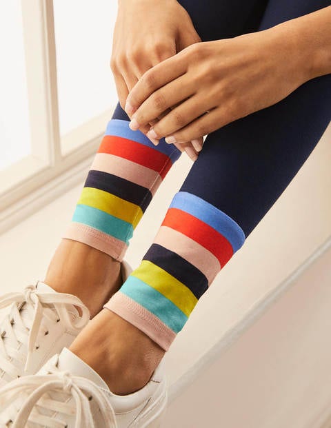 Favourite Leggings - Navy Rainbow Cuff Favourite Leggings - Navy Rainbow Cuff