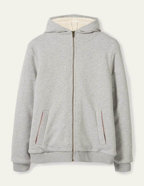 Kapuzenjacke mit Teddyfutter - Grau Meliert Kapuzenjacke mit Teddyfutter - Grau Meliert