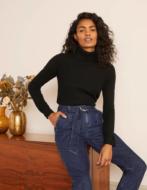 navy cashmere roll neck jumper