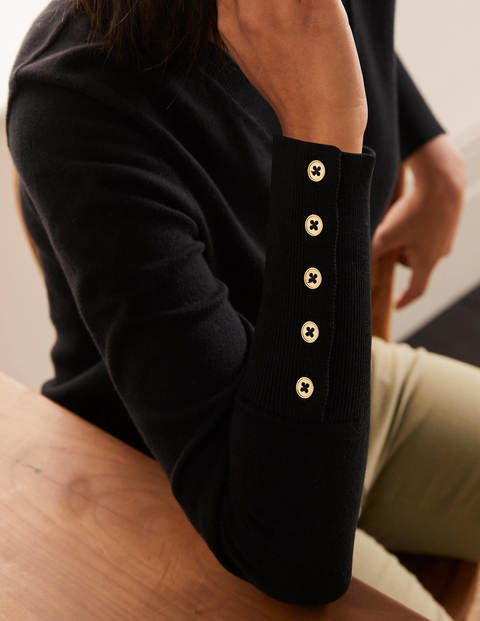 Pull col V Eldon en coton - Noir Pull col V Eldon en coton - Noir