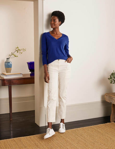 Eldon Cotton V-neck Jumper - Cobalt Eldon Cotton V-neck Jumper - Cobalt