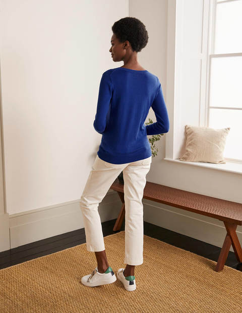 Eldon Cotton V-neck Jumper - Cobalt Eldon Cotton V-neck Jumper - Cobalt