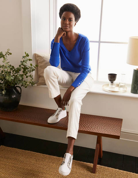 Eldon Cotton V-neck Jumper - Cobalt Eldon Cotton V-neck Jumper - Cobalt