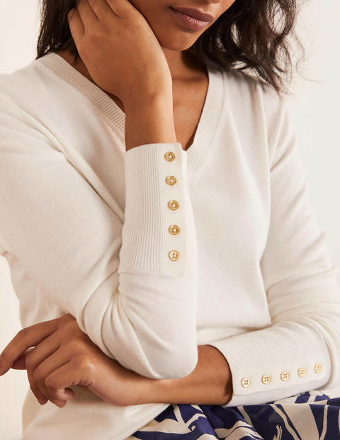 Pull col V Eldon en coton - Ivoire Pull col V Eldon en coton - Ivoire