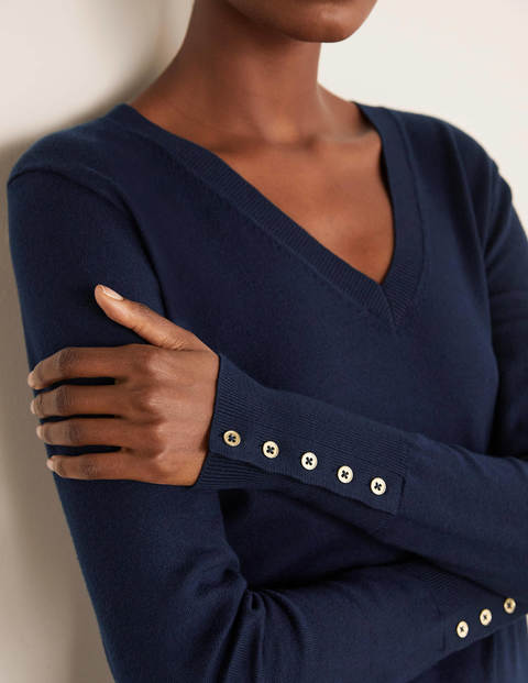 Pull col V Eldon en coton - Bleu marine Pull col V Eldon en coton - Bleu marine
