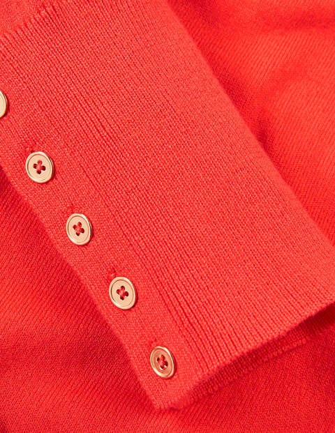 Pull col V Eldon en coton - Rouge cerise Pull col V Eldon en coton - Rouge cerise