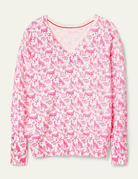 Eldon V-neck Sweater - Lollipop, Daydream Eldon V-neck Sweater - Lollipop, Daydream