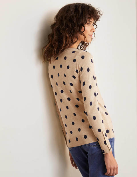 Pull Eldon en coton - Chinchilla, petits pois linéaires Pull Eldon en coton - Chinchilla, petits pois linéaires