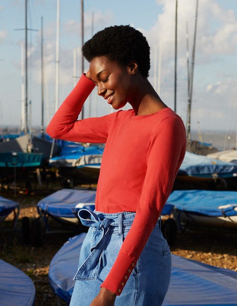 Eldon Cotton Jumper - Cherry Red Eldon Cotton Jumper - Cherry Red