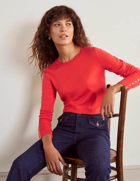 Eldon Cotton Jumper - Cherry Red Eldon Cotton Jumper - Cherry Red