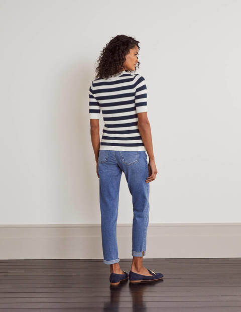 Abingdon Knitted Tee - Navy/Ivory Stripe Abingdon Knitted Tee - Navy/Ivory Stripe