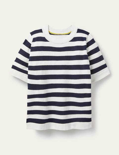 Abingdon Knitted Tee - Navy/Ivory Stripe Abingdon Knitted Tee - Navy/Ivory Stripe