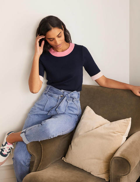 Abingdon Knitted Tee - Navy Abingdon Knitted Tee - Navy