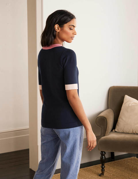 Abingdon Knitted Tee - Navy Abingdon Knitted Tee - Navy