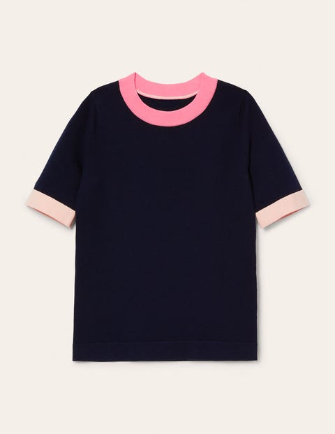 Abingdon Knitted Tee - Navy Abingdon Knitted Tee - Navy