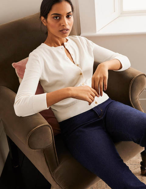 Eldon Cotton Crop Cardigan - Ivory Eldon Cotton Crop Cardigan - Ivory