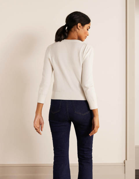 Eldon Cotton Crop Cardigan - Ivory Eldon Cotton Crop Cardigan - Ivory