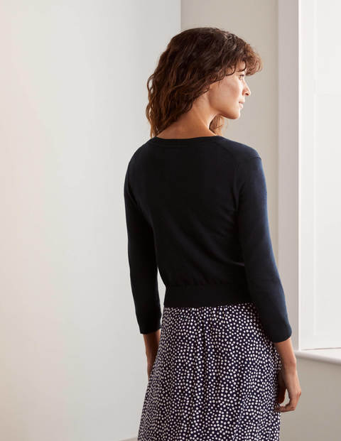 Eldon Kurzer Baumwollcardigan - Navy Eldon Kurzer Baumwollcardigan - Navy