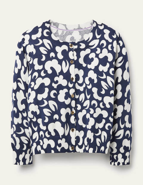 Eldon Cotton Crop Cardigan - Navy, Dream Cloud Eldon Cotton Crop Cardigan - Navy, Dream Cloud