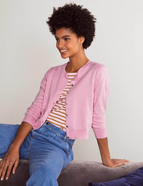 Eldon Kurzer Baumwollcardigan - Zartes Rosa Eldon Kurzer Baumwollcardigan - Zartes Rosa