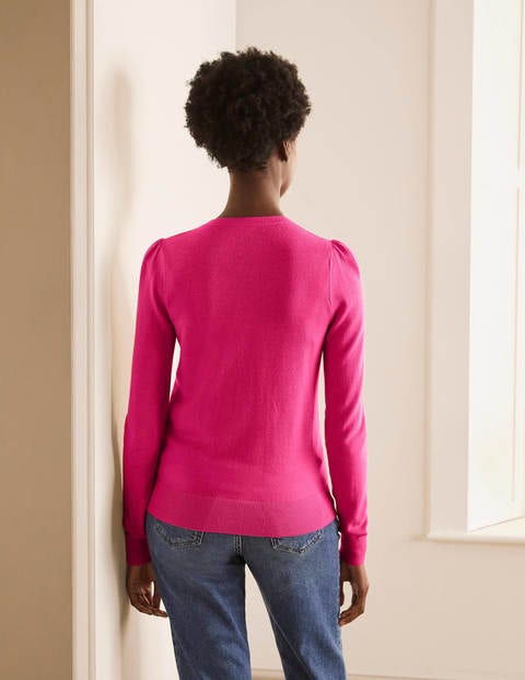 Stowe Cardigan aus Merinowolle - Sattes Pink Stowe Cardigan aus Merinowolle - Sattes Pink