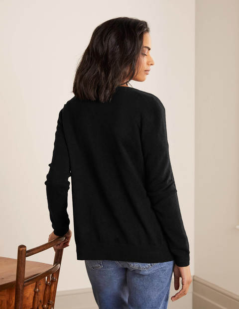 Cashmere Crew Cardigan - Black Cashmere Crew Cardigan - Black
