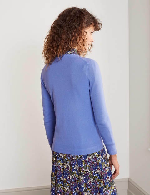 Cashmere Crew Cardigan - Gulf Blue Cashmere Crew Cardigan - Gulf Blue