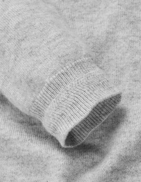 Kaschmircardigan mit Rundhalsausschnitt - Grau Melange Kaschmircardigan mit Rundhalsausschnitt - Grau Melange