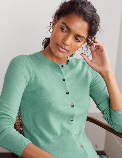 Cashmere Crew Cardigan - Apple Mint Cashmere Crew Cardigan - Apple Mint