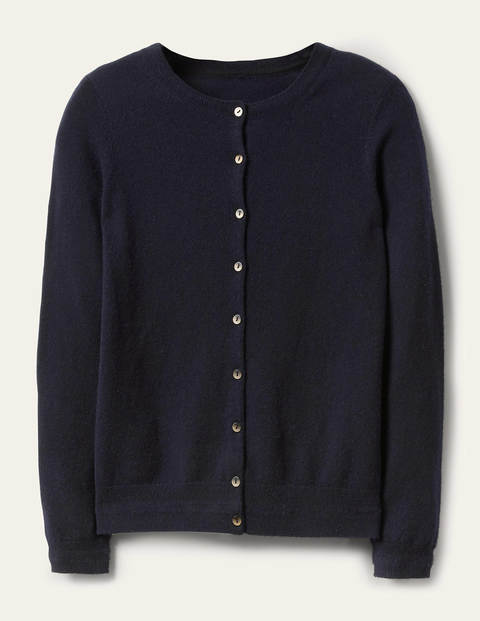 Cardigan col rond en cachemire - Bleu marine Cardigan col rond en cachemire - Bleu marine