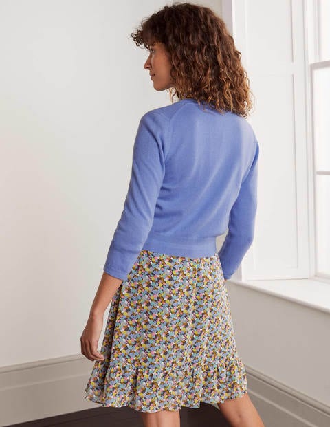Cashmere Crop Cardigan - Gulf Blue Cashmere Crop Cardigan - Gulf Blue