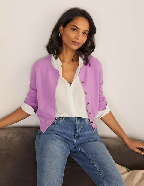 Cashmere Crop Cardigan - Lupin Cashmere Crop Cardigan - Lupin