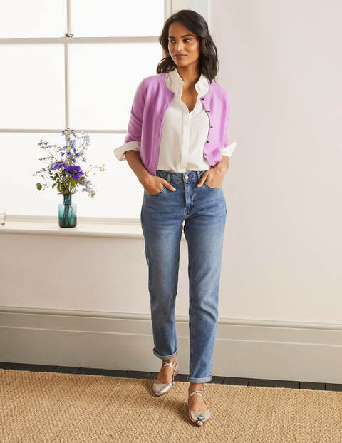 Cashmere Crop Cardigan - Lupin Cashmere Crop Cardigan - Lupin