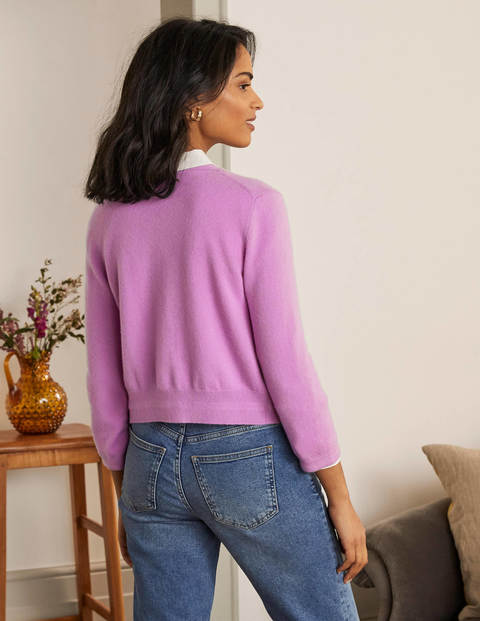 Cashmere Crop Cardigan - Lupin Cashmere Crop Cardigan - Lupin