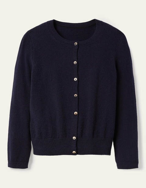 Kurz geschnittener Kaschmircardigan - Navy Kurz geschnittener Kaschmircardigan - Navy