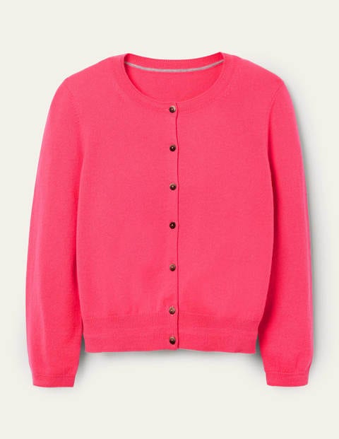 Cashmere Crop Cardigan - Pink Sunset | Boden UK