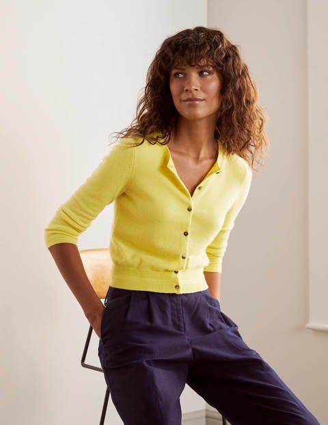 Cashmere Crop Cardigan - Pineapple Cashmere Crop Cardigan - Pineapple