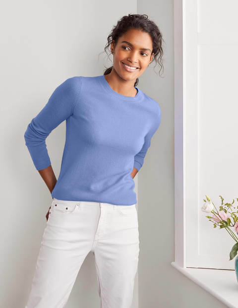 Cashmere Crew Neck Sweater - Gulf Blue Cashmere Crew Neck Sweater - Gulf Blue