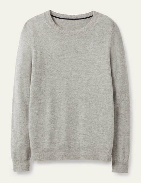 Pull col rond en cachemire - Gris chiné Pull col rond en cachemire - Gris chiné