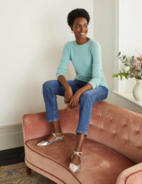 Cashmere Crew Neck Sweater - Apple Mint Cashmere Crew Neck Sweater - Apple Mint