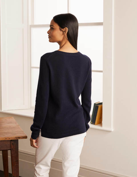 Cashmere Crew Neck Sweater - Navy Cashmere Crew Neck Sweater - Navy