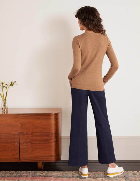Pull col rond en cachemire - Camel chiné Pull col rond en cachemire - Camel chiné