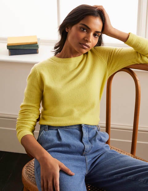 Cashmere Crew Neck Sweater - Pineapple Cashmere Crew Neck Sweater - Pineapple