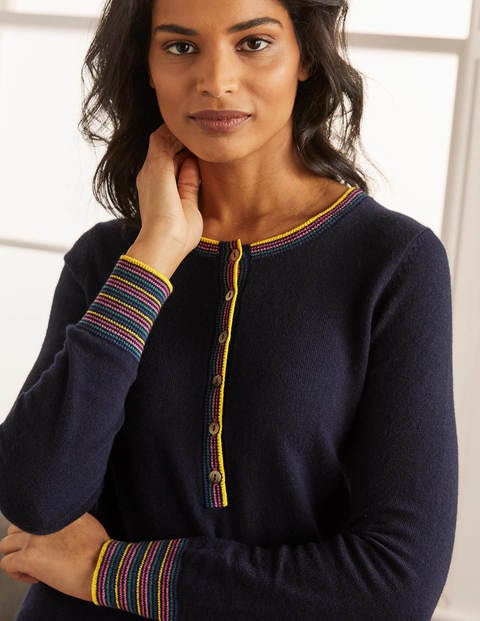 Marlborough Henley Jumper - Navy Marlborough Henley Jumper - Navy