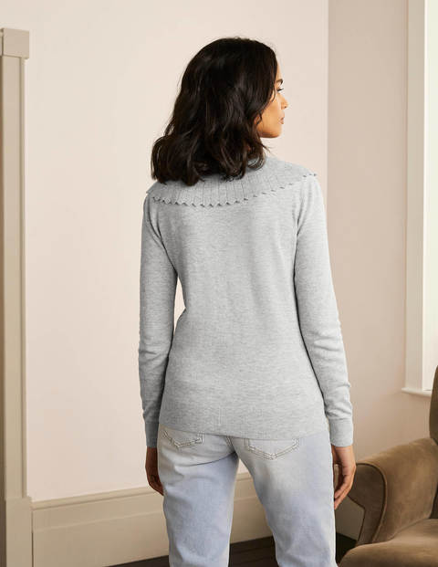 Abercorn Scallop Cardigan - Grey Melange Abercorn Scallop Cardigan - Grey Melange