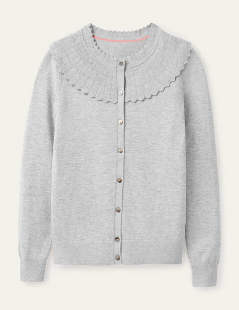 Abercorn Scallop Cardigan - Grey Melange Abercorn Scallop Cardigan - Grey Melange