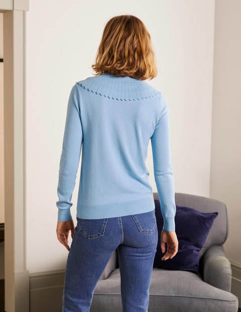 Abercorn Scallop Cardigan - Frosted Blue Abercorn Scallop Cardigan - Frosted Blue