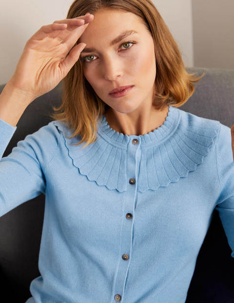 Abercorn Scallop Cardigan - Frosted Blue Abercorn Scallop Cardigan - Frosted Blue