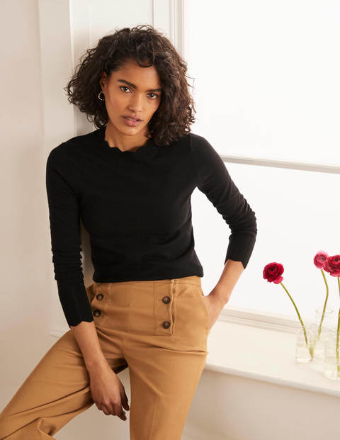 Hambleden Scallop Sweater - Black Hambleden Scallop Sweater - Black