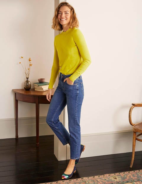 Hambleden Scallop Sweater - Chartreuse Hambleden Scallop Sweater - Chartreuse